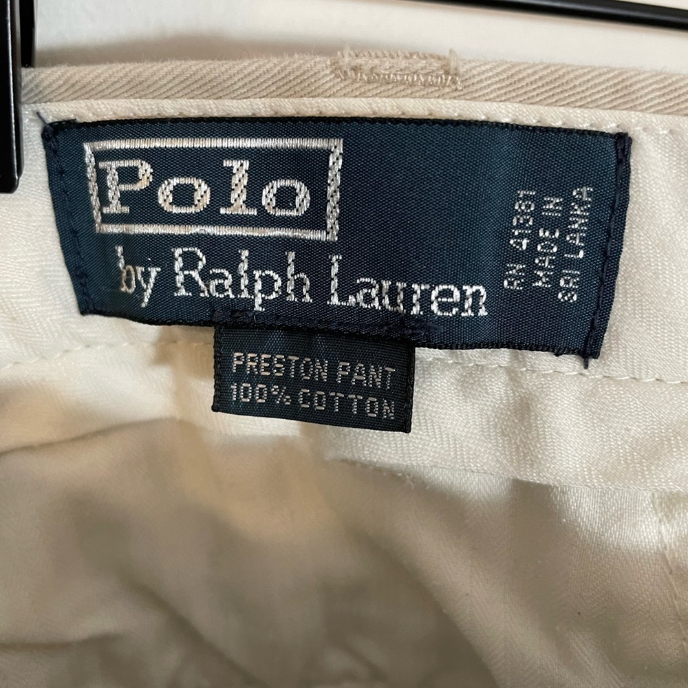 Vintage Polo Ralph Lauren Preston Pant Men’s 38x30 Tan Khaki Preppy Chino - Picture 10 of 11